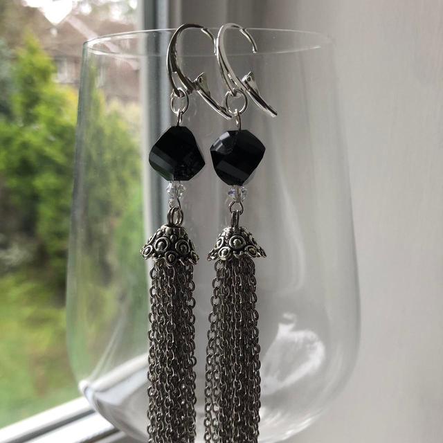 Handmade Women's Earrings - Black on Productcaster.