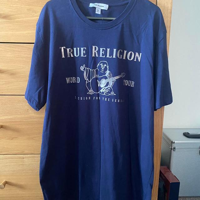 True Religion Men's T-shirt - Navy - L on Productcaster.