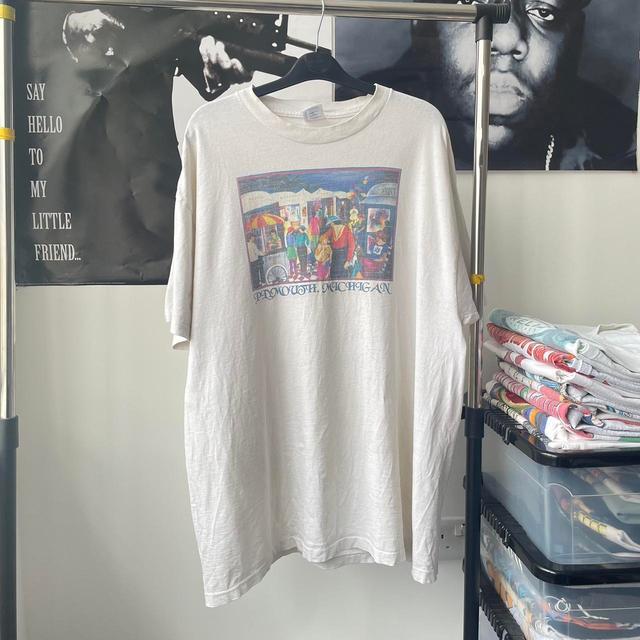 American Vintage Men's T-shirt - White/Multi - XL on Productcaster.