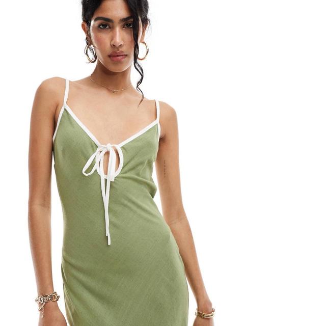 ASOS Women's Slip Dress - Green/Khaki - 8 on Productcaster.