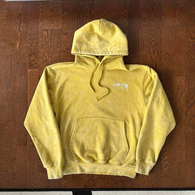 Stüssy Men's Hoodie - Yellow/White - M on Productcaster.