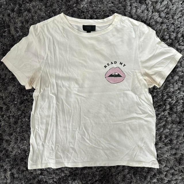 Topshop Women's T-shirt - White/Pink - 6 on Productcaster.