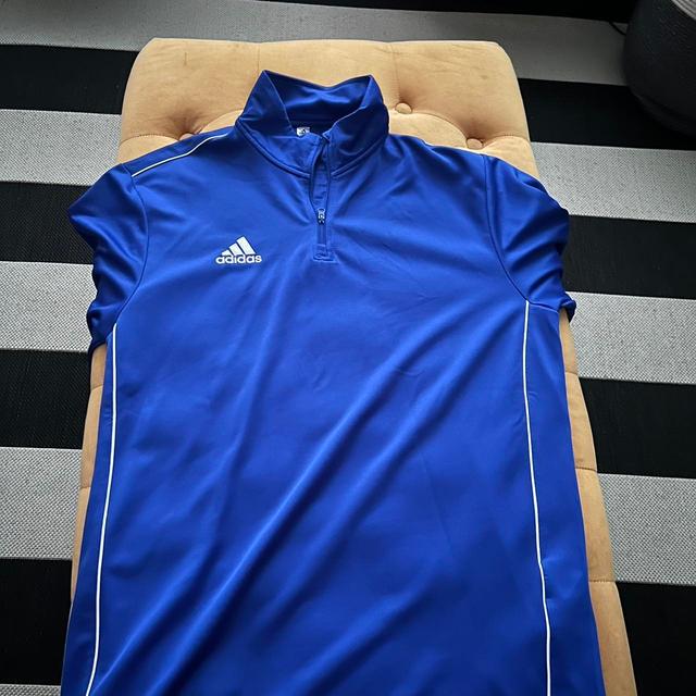 Adidas Men's Sweatshirt - Blue/White - M on Productcaster.