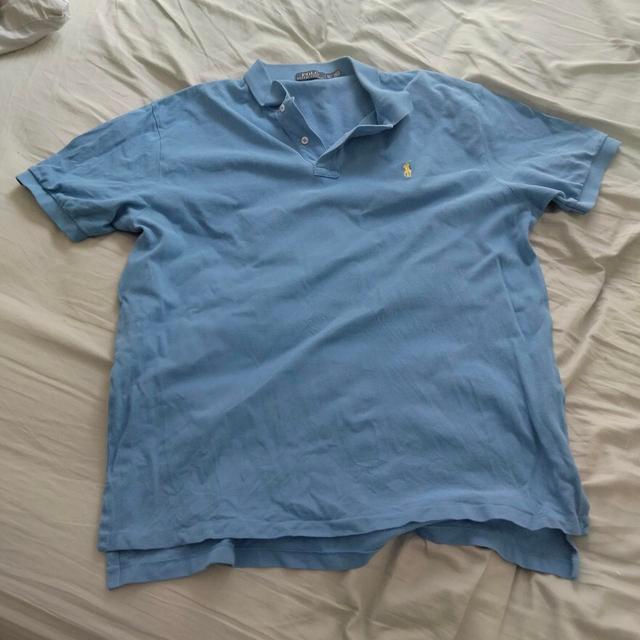 Ralph Lauren Men's Polo shirt - Yellow/Blue - XL on Productcaster.