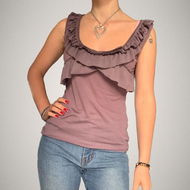 Topshop Women's Vest - Purple/Grey - 10 on Productcaster.