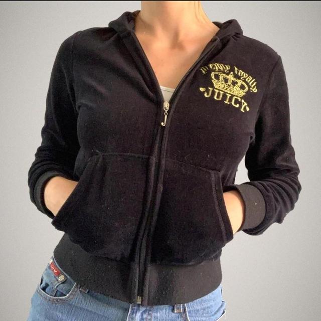 Juicy Couture Women's Hoodie - Black/Gold - S on Productcaster.