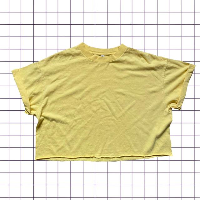 Vintage Women's Crop top - Yellow - L on Productcaster.