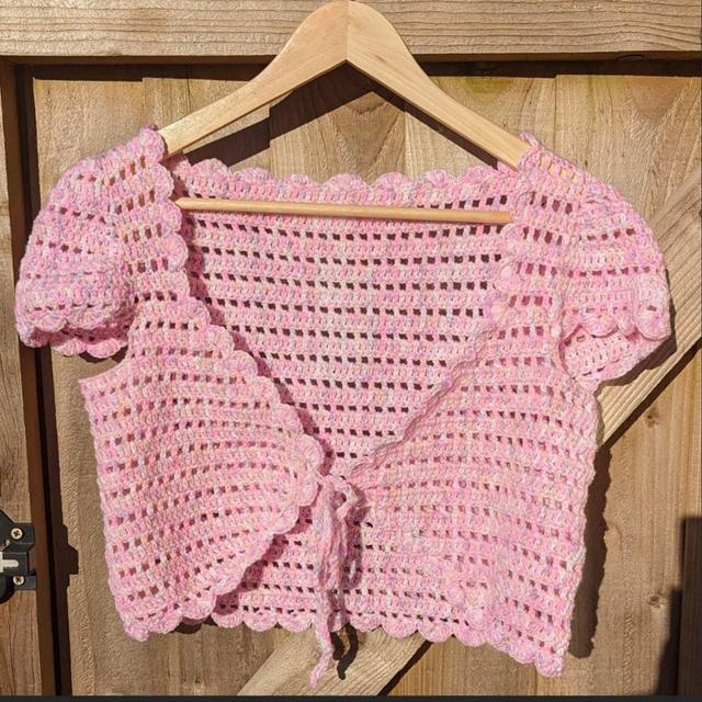 Handmade Women's Crop top - Pink/Multi - One size on Productcaster.