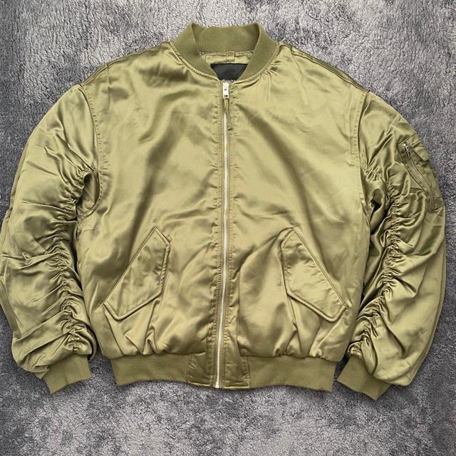 Bershka Men's Bomber Jacket - Khaki/Green - M on Productcaster.