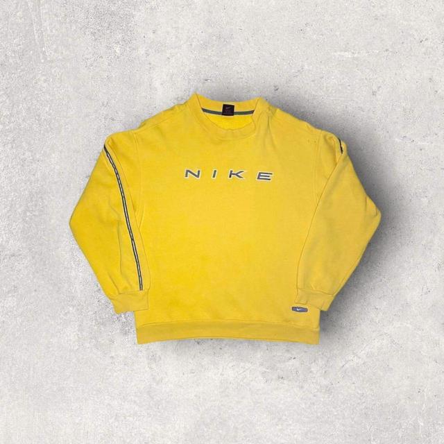 Nike Men's Sweatshirt - Yellow/Navy - M on Productcaster.