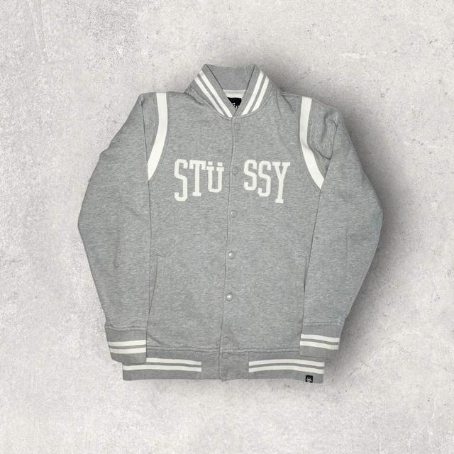 Stüssy Men's Varsity Jacket - Grey - M on Productcaster.