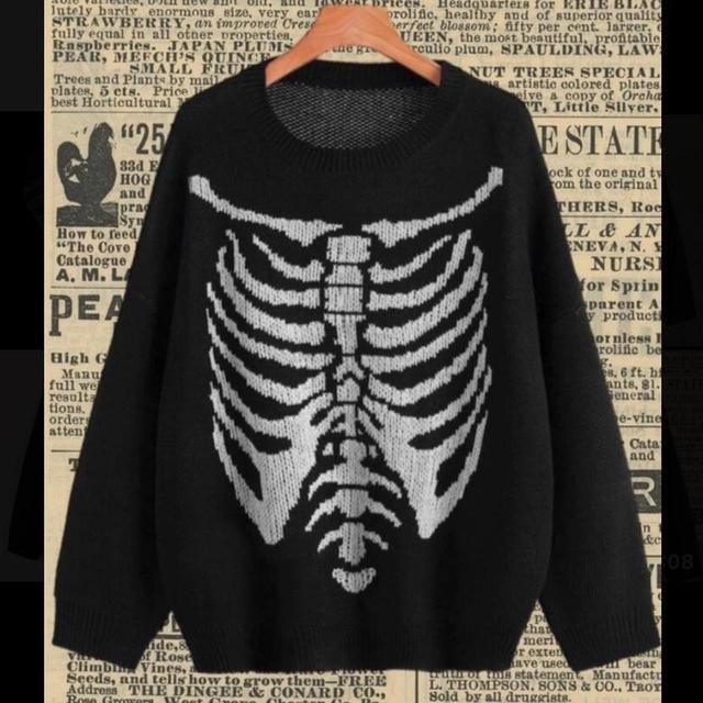 Vintage Women's Jumper - Black/White - S on Productcaster.