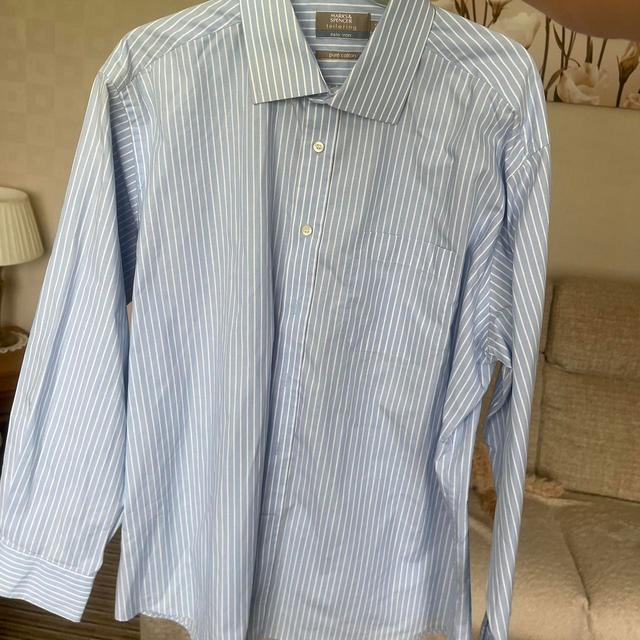 Marks & Spencer Men's Shirt - Blue on Productcaster.