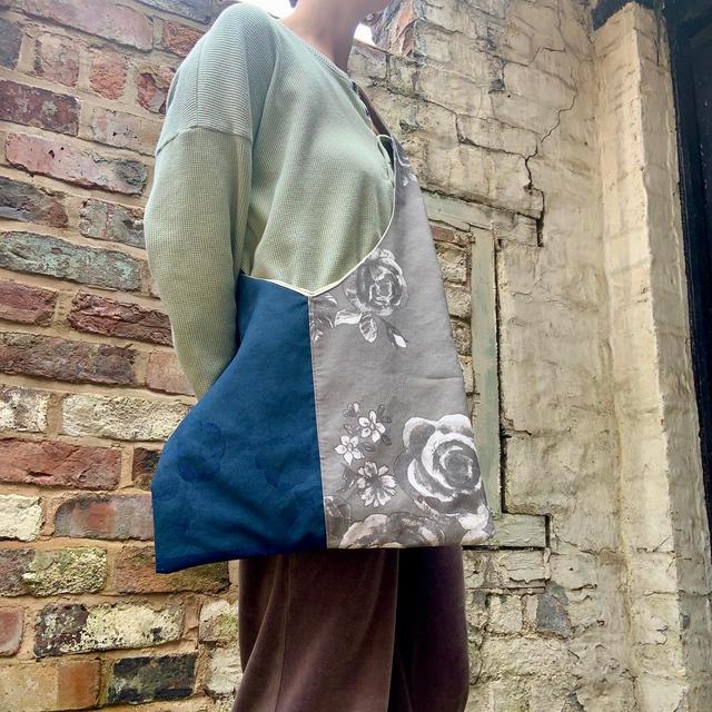 Handmade Women's Crossbody bags - Blue/Grey on Productcaster.