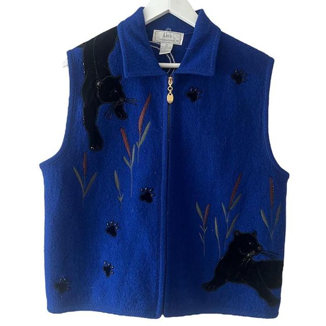 Vintage Women's Gilet - Blue/Multi - L on Productcaster.