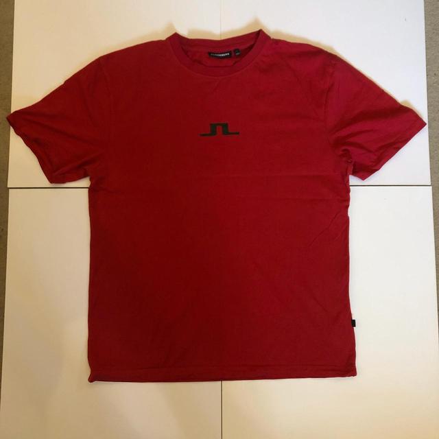 J.Lindeberg Men's T-shirt - Red - M on Productcaster.