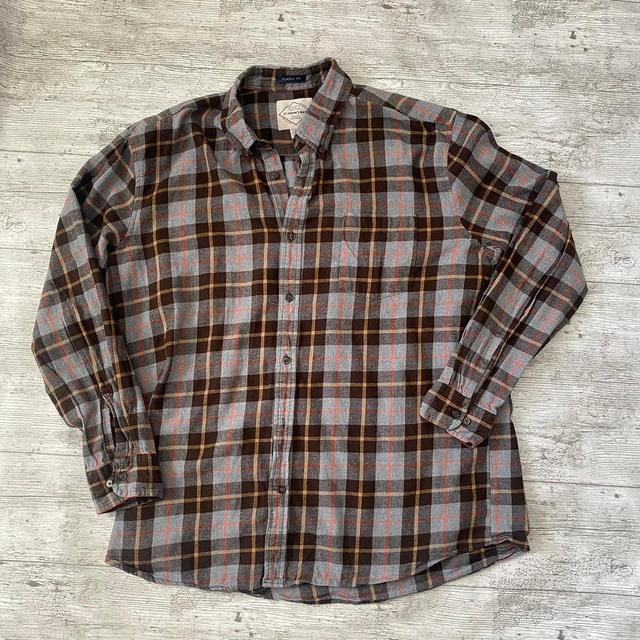 Vintage Men's Shirt - Blue/Brown - XL on Productcaster.