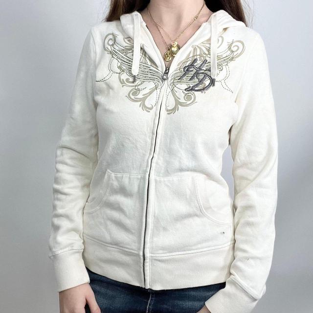 Vintage Women's Hoodie - Cream - S on Productcaster.