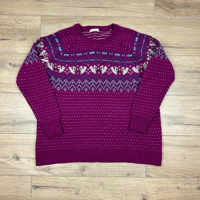 Women's Jumper - Burgundy/Multi - XL on Productcaster.