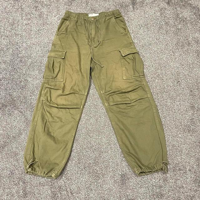 Bershka Men's Cargo Trousers - Khaki - XS on Productcaster.