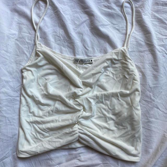 Zara Women's Crop top - White - S on Productcaster.