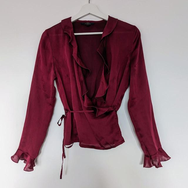 Un Deux Trois Women's Blouse - Burgundy/Purple - 40 on Productcaster.