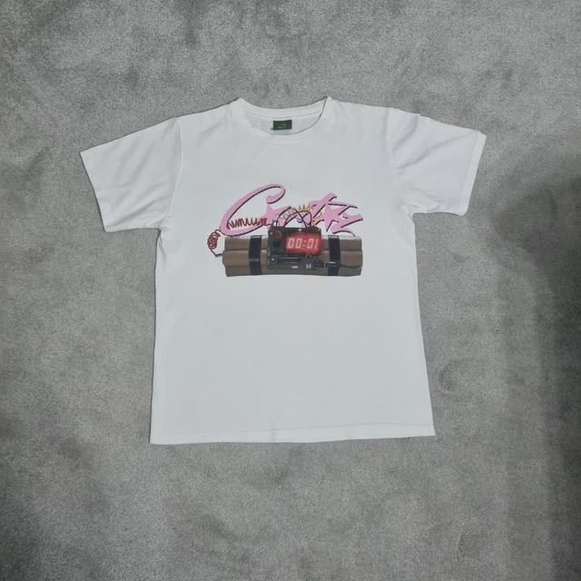 Corteiz Men's T-shirt - White/Pink - S on Productcaster.