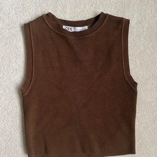 Zara Women's Crop top - Brown - S on Productcaster.