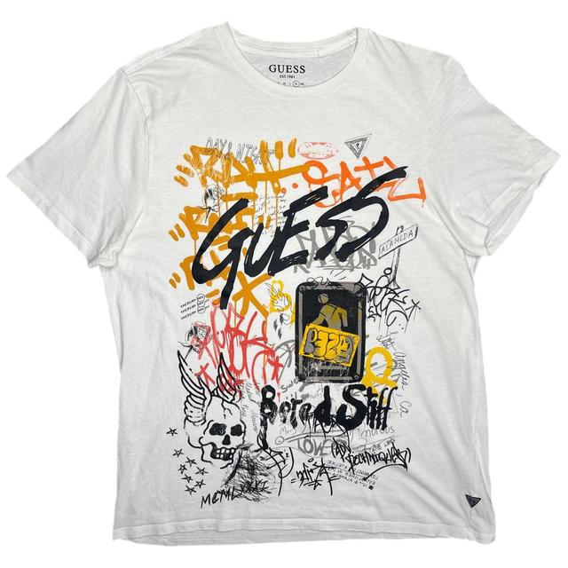 Guess Men's T-shirt - White - XL on Productcaster.