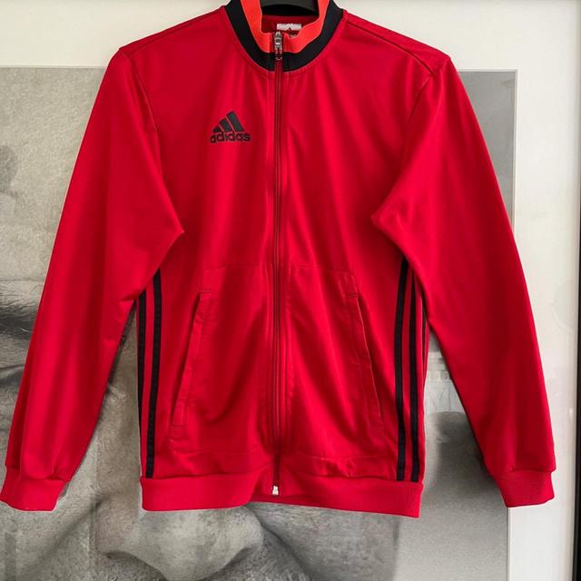 Adidas Men's Windbreaker Jacket - Red/Black - S on Productcaster.