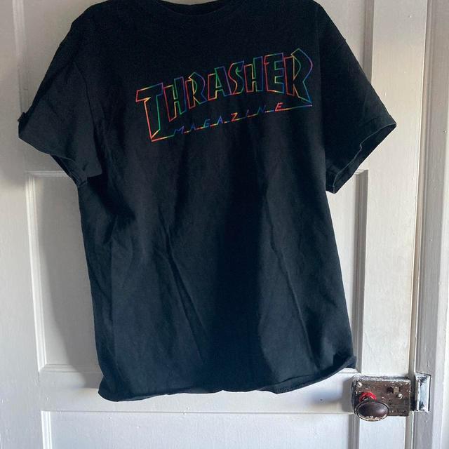 Thrasher Men's T-shirt - Black/Multi - M on Productcaster.