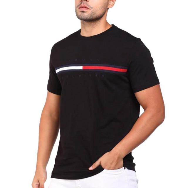 Tommy Hilfiger Men's T-shirt - Black/White - S on Productcaster.