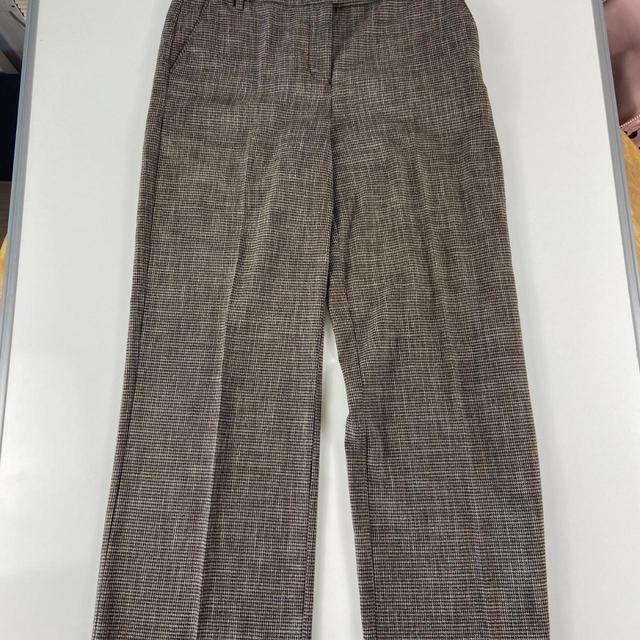 Next Women's Straight leg Trousers - Brown/Grey - UK 12 on Productcaster.