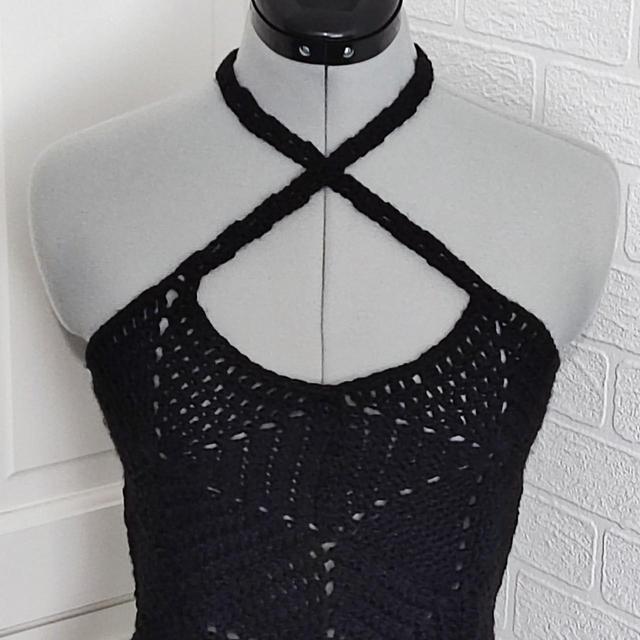 Handmade Women's Crop top - Black - 8 on Productcaster.