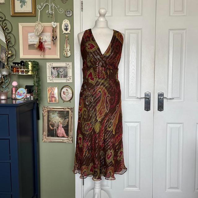 Vintage Women's Dress - Multi/Brown - 14 on Productcaster.