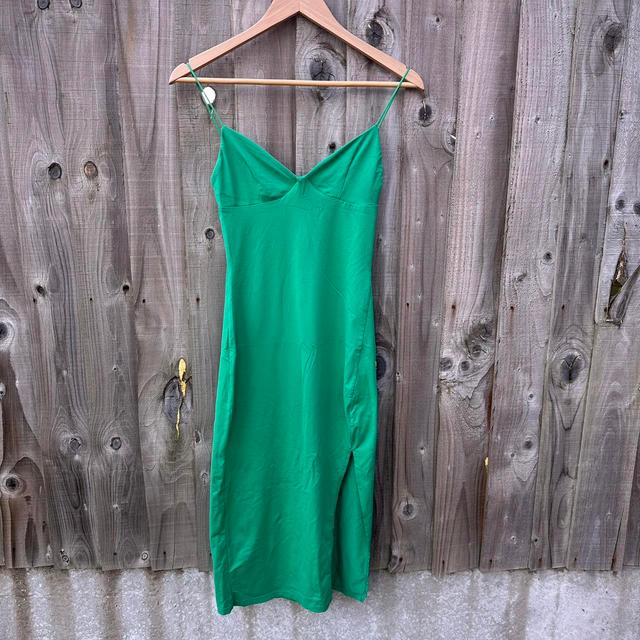 Bershka Women's Slip Dress - Green - 8 on Productcaster.