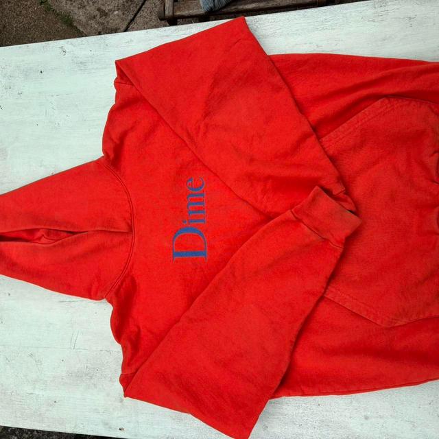 Dime Men's Hoodie - Orange/Red - L on Productcaster.