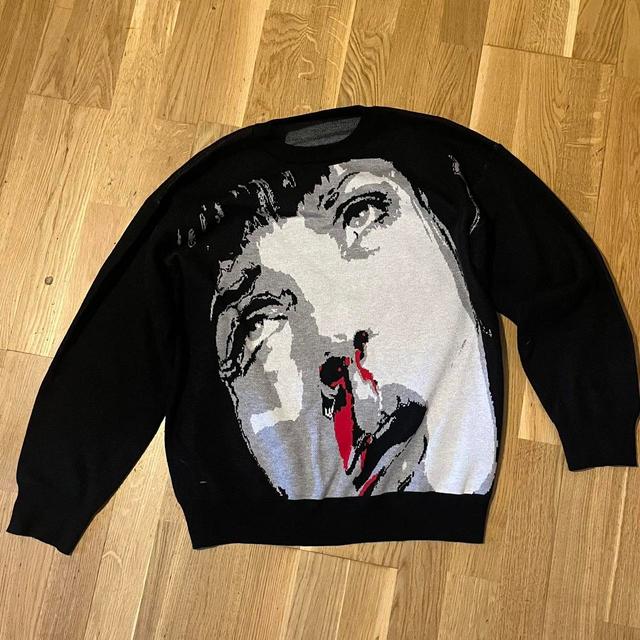 Vintage Men's Jumper - Black/White - M on Productcaster.