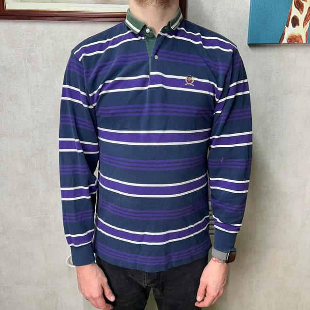 Tommy Hilfiger Men's Polo shirt - Navy/Purple - XL on Productcaster.