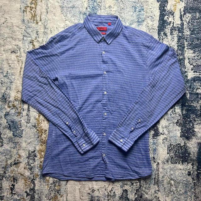 Hugo Boss Men's Shirt - Blue - S on Productcaster.