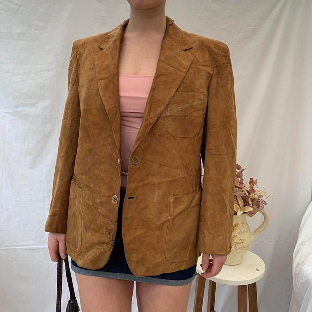 Vintage Women's Blazer Jacket - Brown - One size on Productcaster.