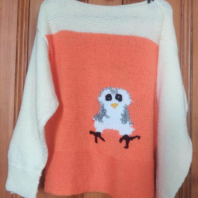 Handmade Women's Jumper - White/Orange - 6 on Productcaster.