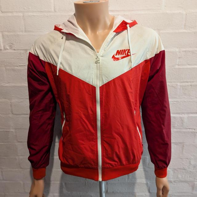 Nike Men's Lightweight Jacket - White/Red - L on Productcaster.