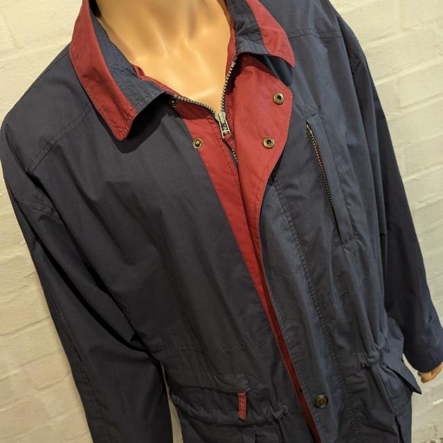 Baracuta Men's Overcoat - Burgundy/Navy - XL on Productcaster.