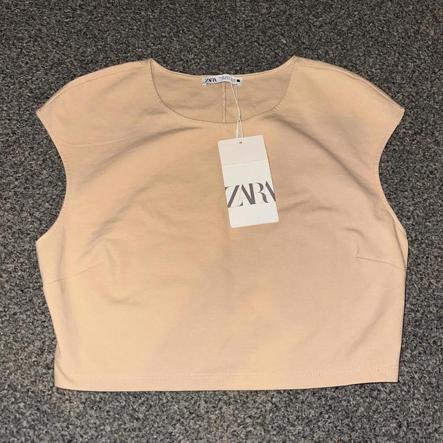 Zara Women's Crop top - Tan - M on Productcaster.