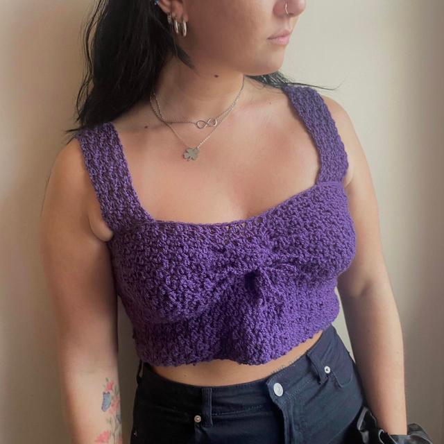 Handmade Women's Crop top - Purple - 10 on Productcaster.