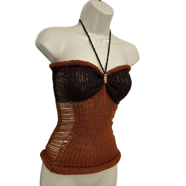 Handmade Women's Vest - Brown - S on Productcaster.