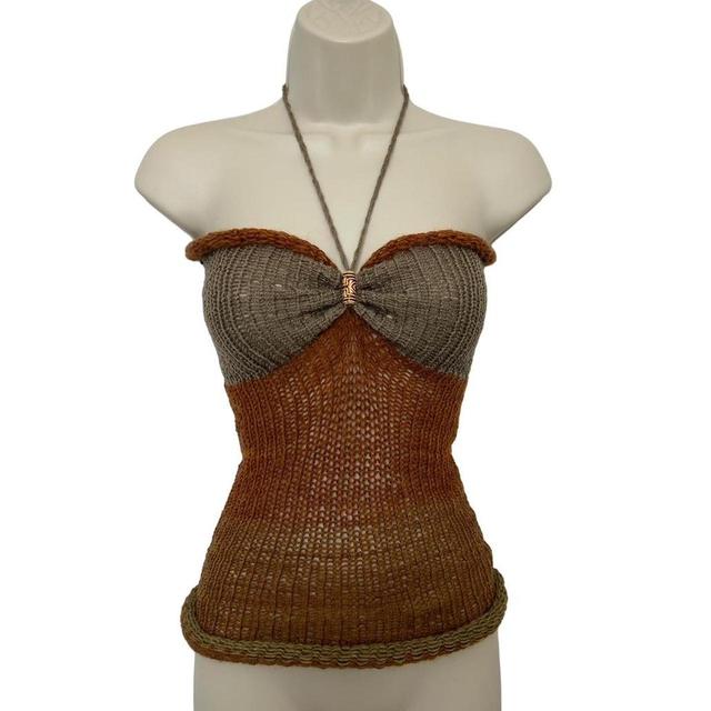 Handmade Women's Vest - Brown/Multi - S on Productcaster.