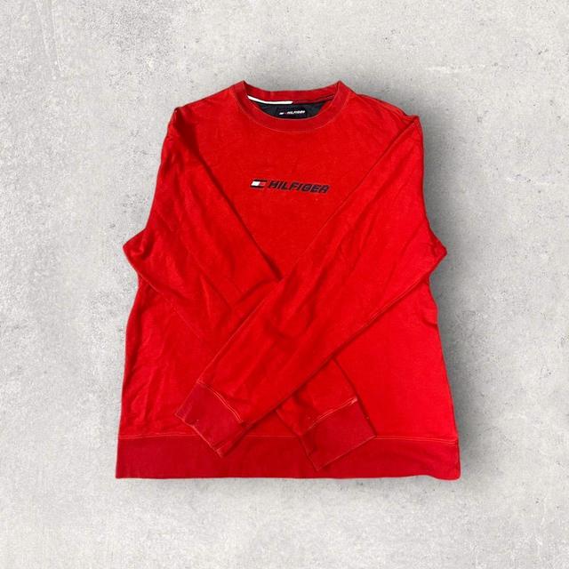 Tommy Hilfiger Men's Jumper - Red/Navy - XL on Productcaster.