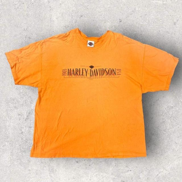 Harley Davidson Men's T-shirt - Orange - XXL on Productcaster.